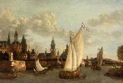 Jacobus Vrel Capriccio View of Haarlem china oil painting reproduction